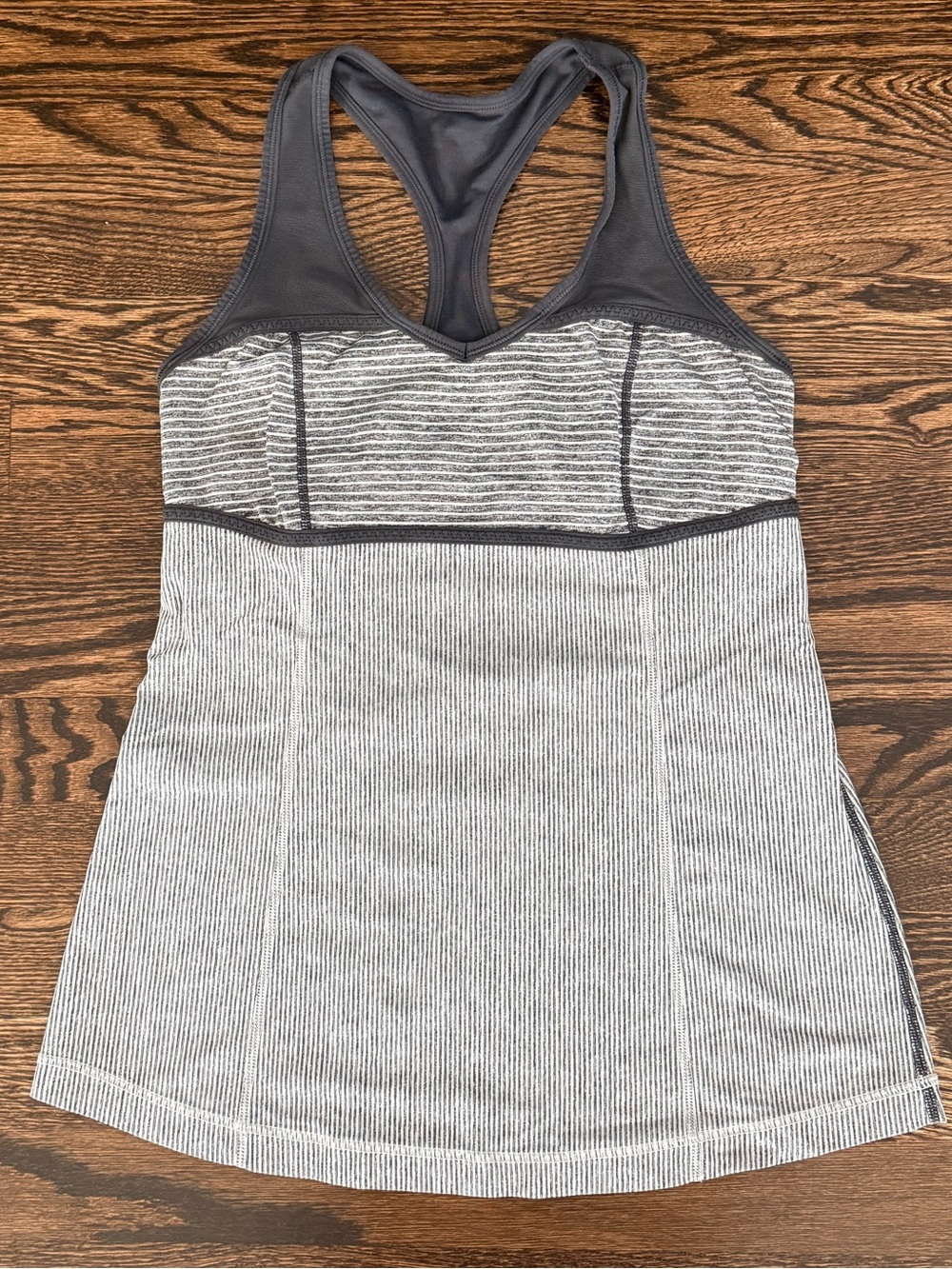 Lululemon Gray Striped Commit Racerback Tank *RARE!*